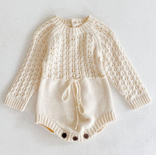 The Mila Romper  | Girl Baby Knitted Hollow Waist Girdle Harpy
