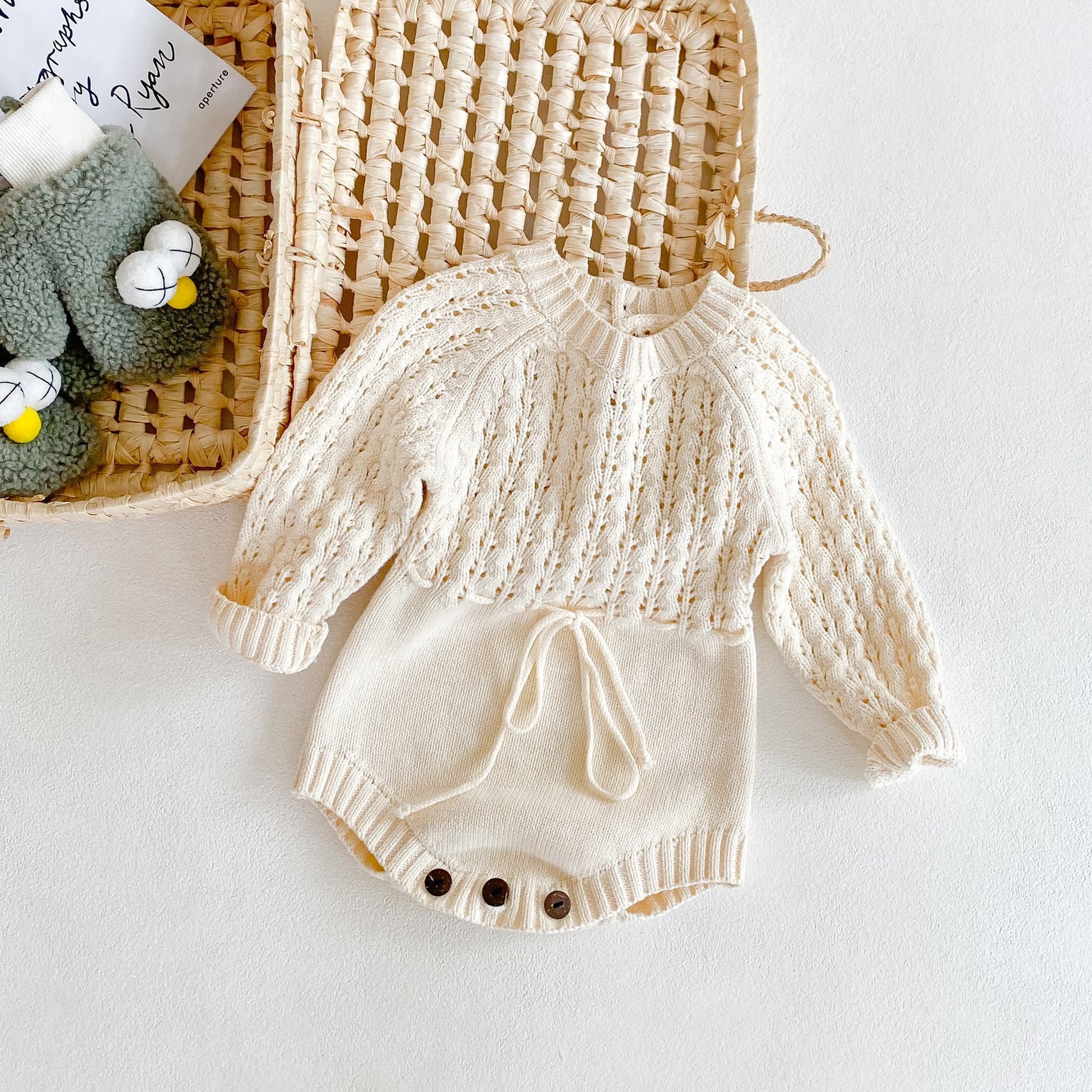 The Mila Romper  | Girl Baby Knitted Hollow Waist Girdle Harpy