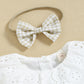Infant Col Claudine Top-Stitching Plaid Romper Suit  